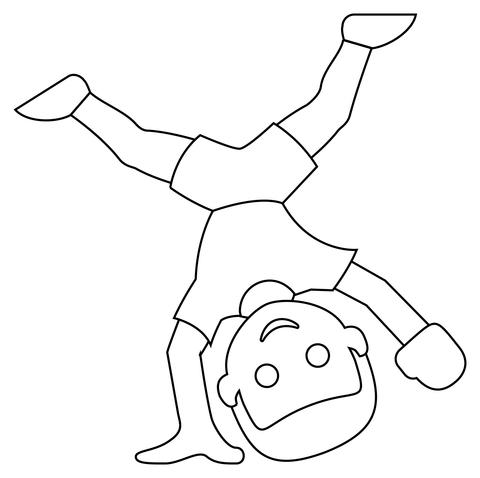 Person Cartwheeling Coloring Page